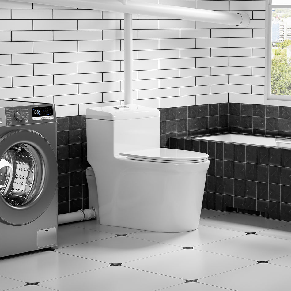 SNFLEX One-Piece Macerating Toilet | 600W Upflush Toilet