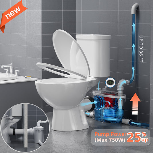 SNFLEX Two-Piece Macerating Toilet | 750W Upflush Toilet