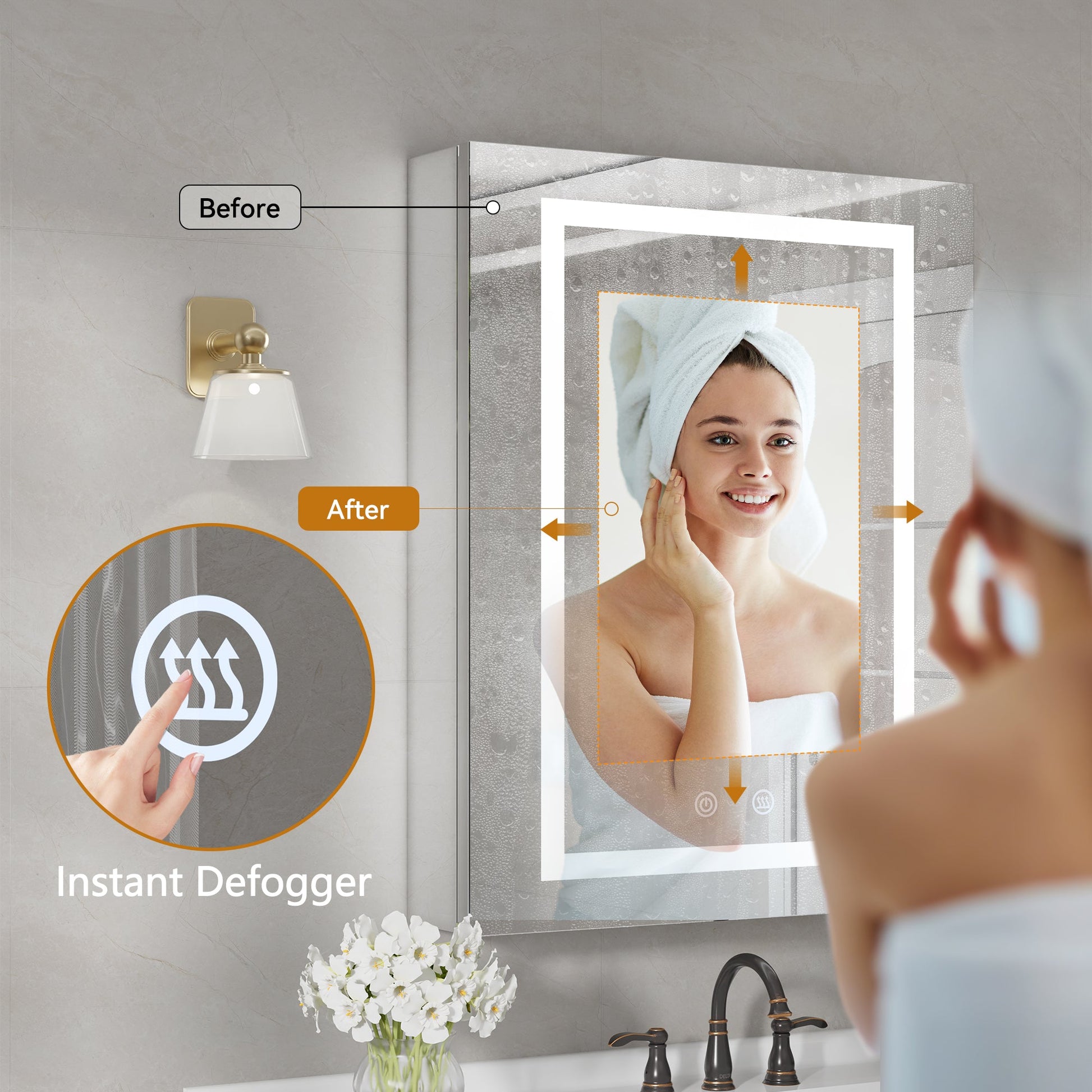 VEWRA 36 x 24 Lighted Medicine Cabinet | Double Door