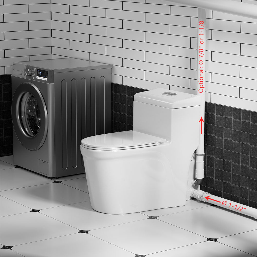 SNFLEX One-Piece Macerating Toilet | 600W Upflush Toilet