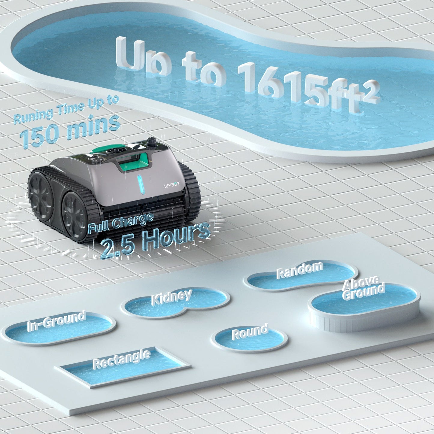 WYBOT C1 Pro Cordless Robotic Pool Cleaner