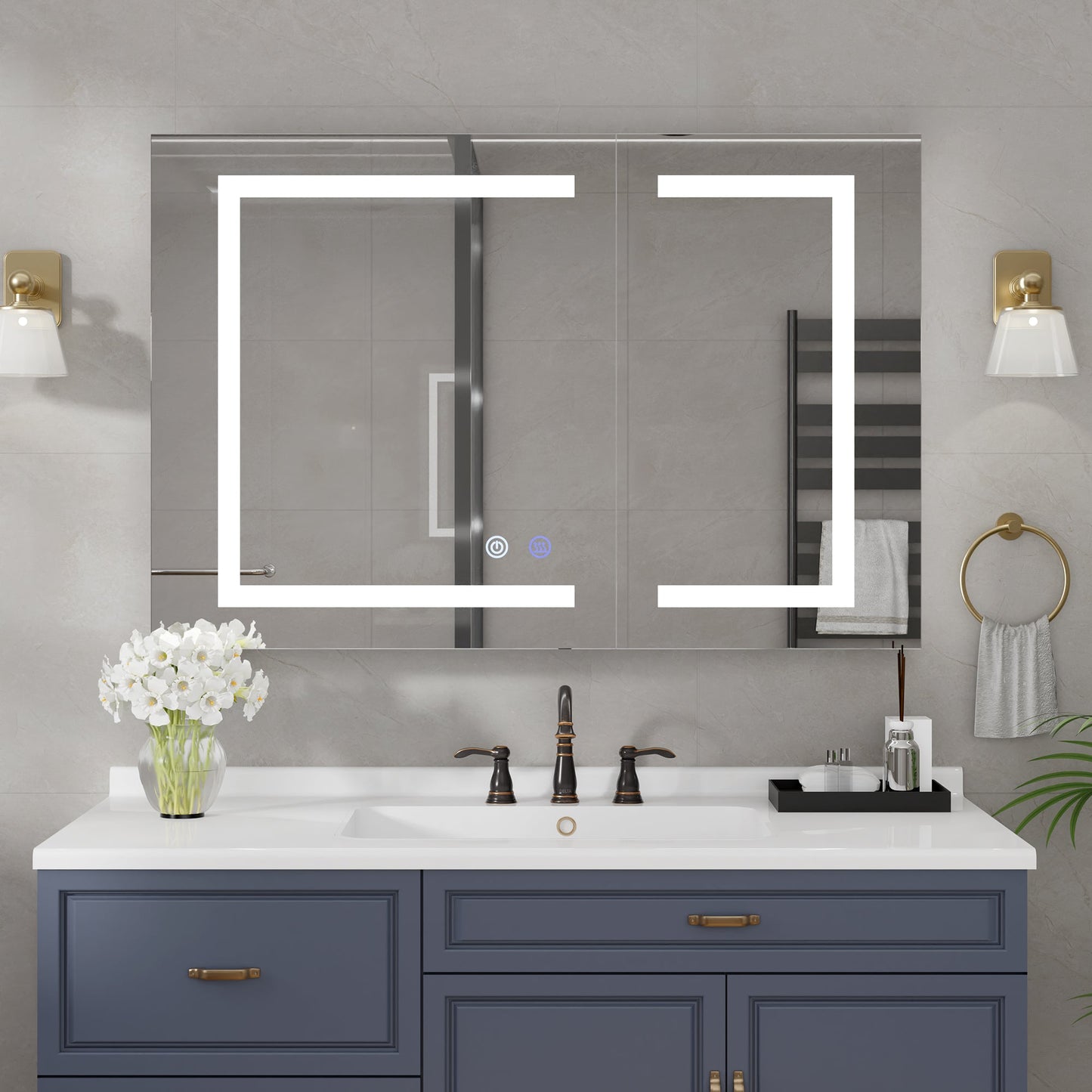 VEWRA 36 x 24 Lighted Medicine Cabinet | Double Door