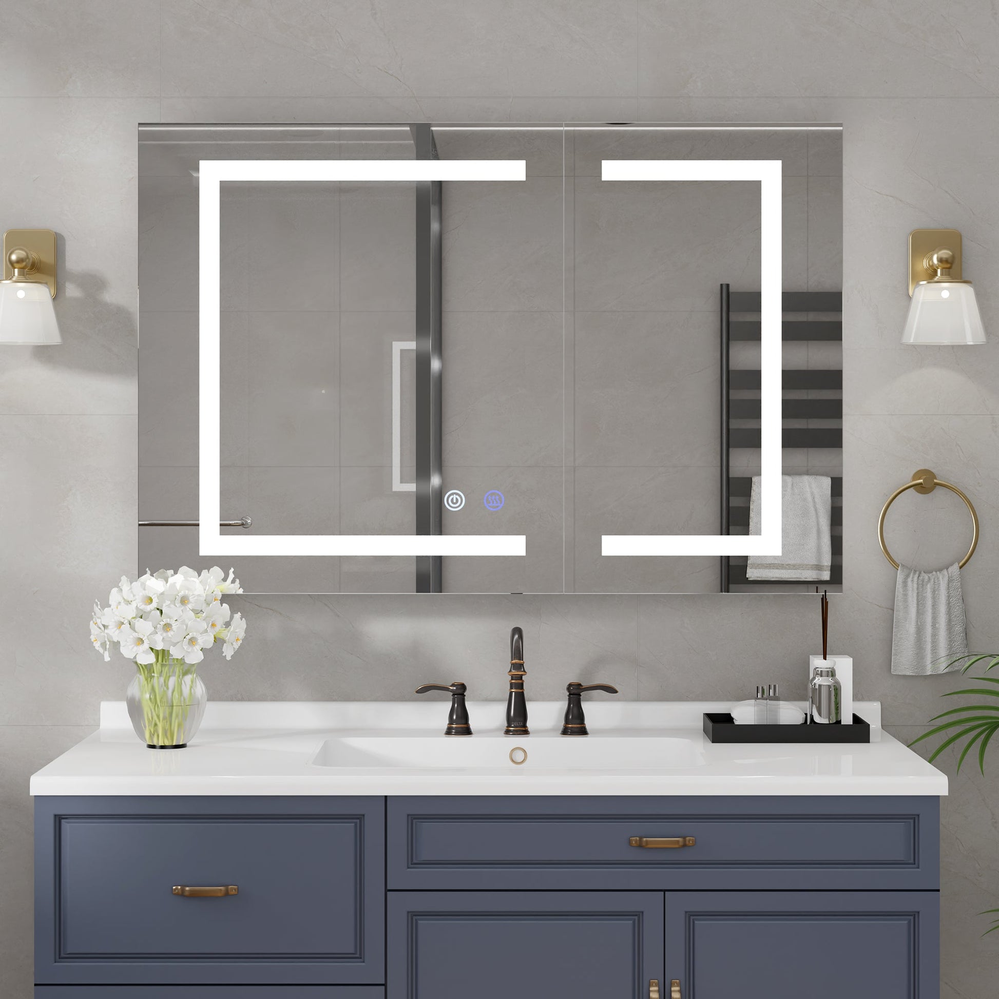 VEWRA 36 x 24 Lighted Medicine Cabinet | Double Door