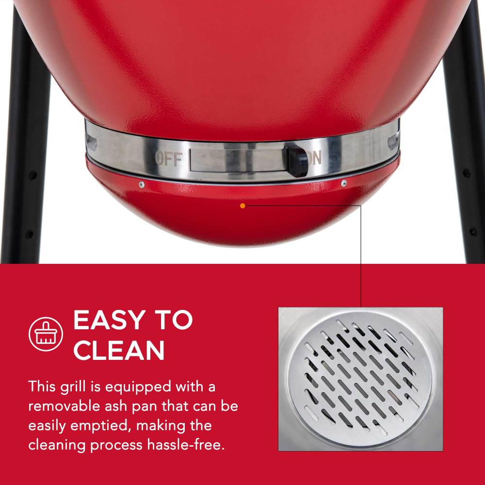 SUNJOY 20 Inch Charcoal Grill, Kamado Grill with Pizza Stone, Ultimate Egg BBQ Grill and Smoker with Wheels - Gray