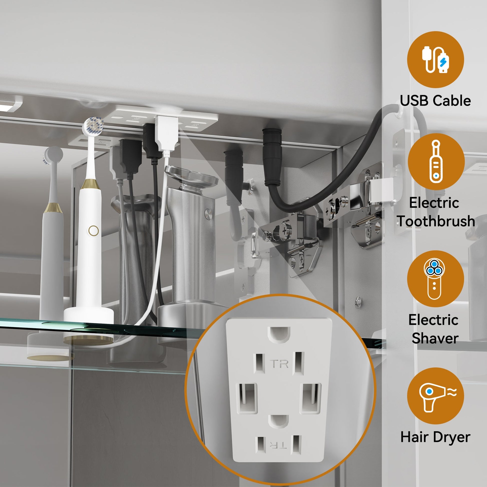 VEWRA 36 x 24 Lighted Medicine Cabinet | Double Door