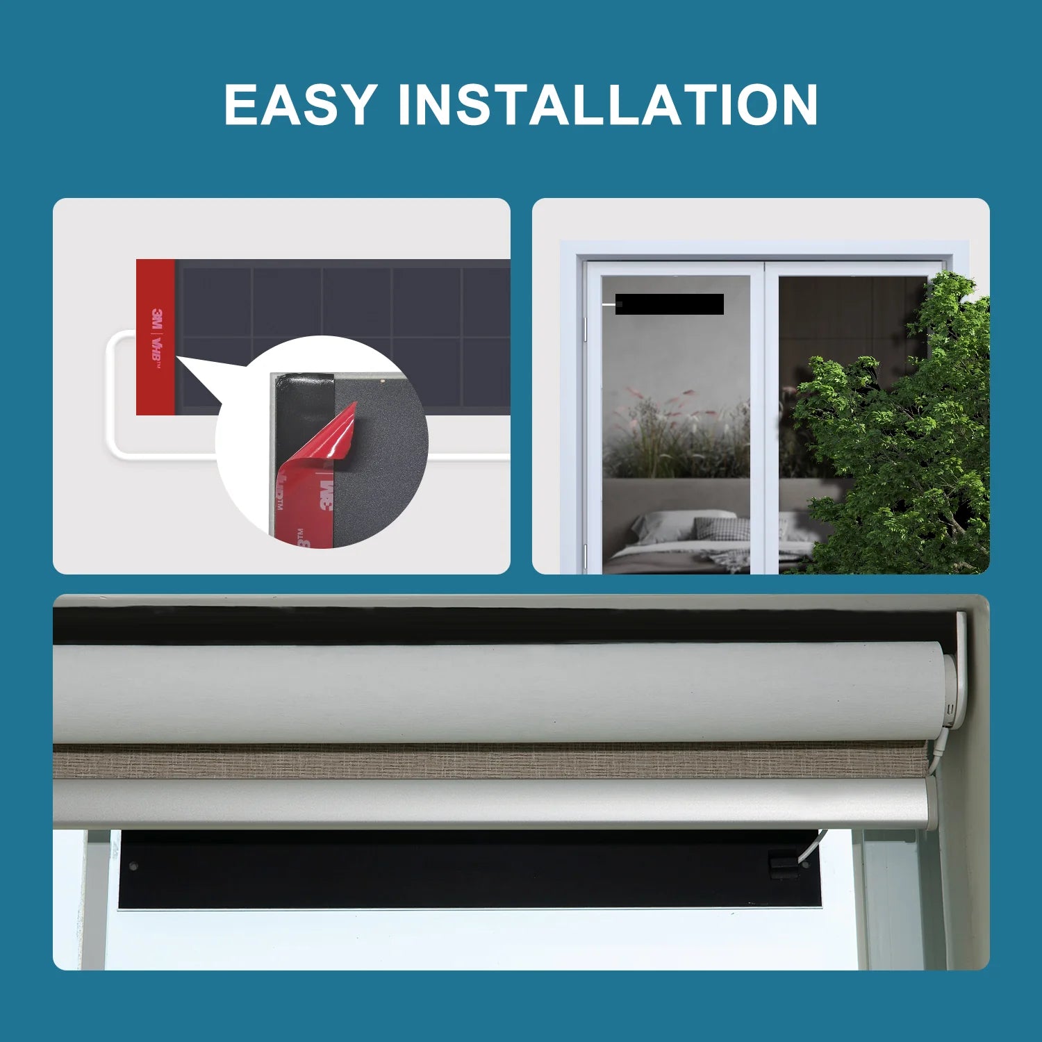 SmartWings Motorized Zebra Shades 100% Blackout 95mm Chloris