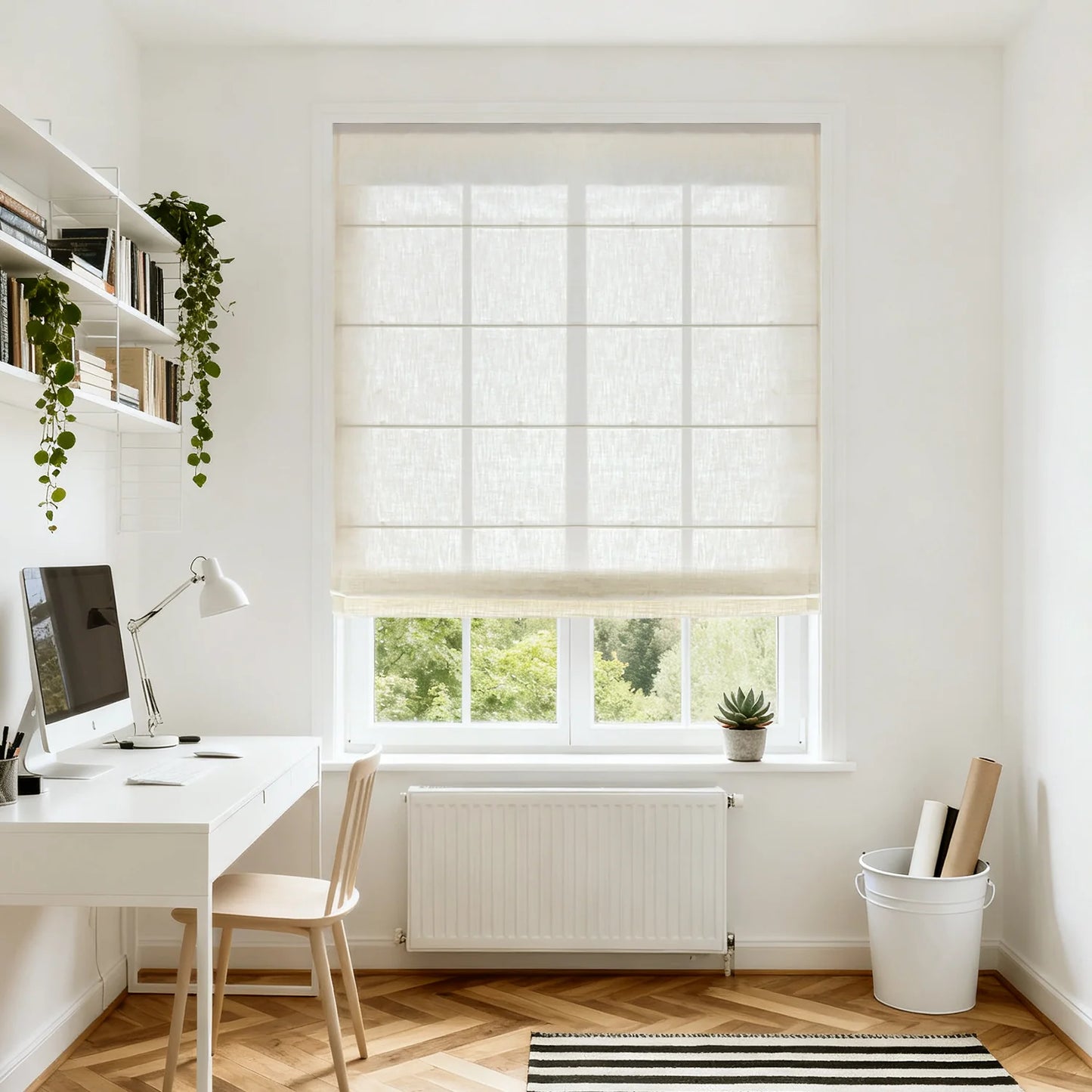 SmartWings Motorized Linen Roman Shades 50%/70%/100% Blackout Daphne