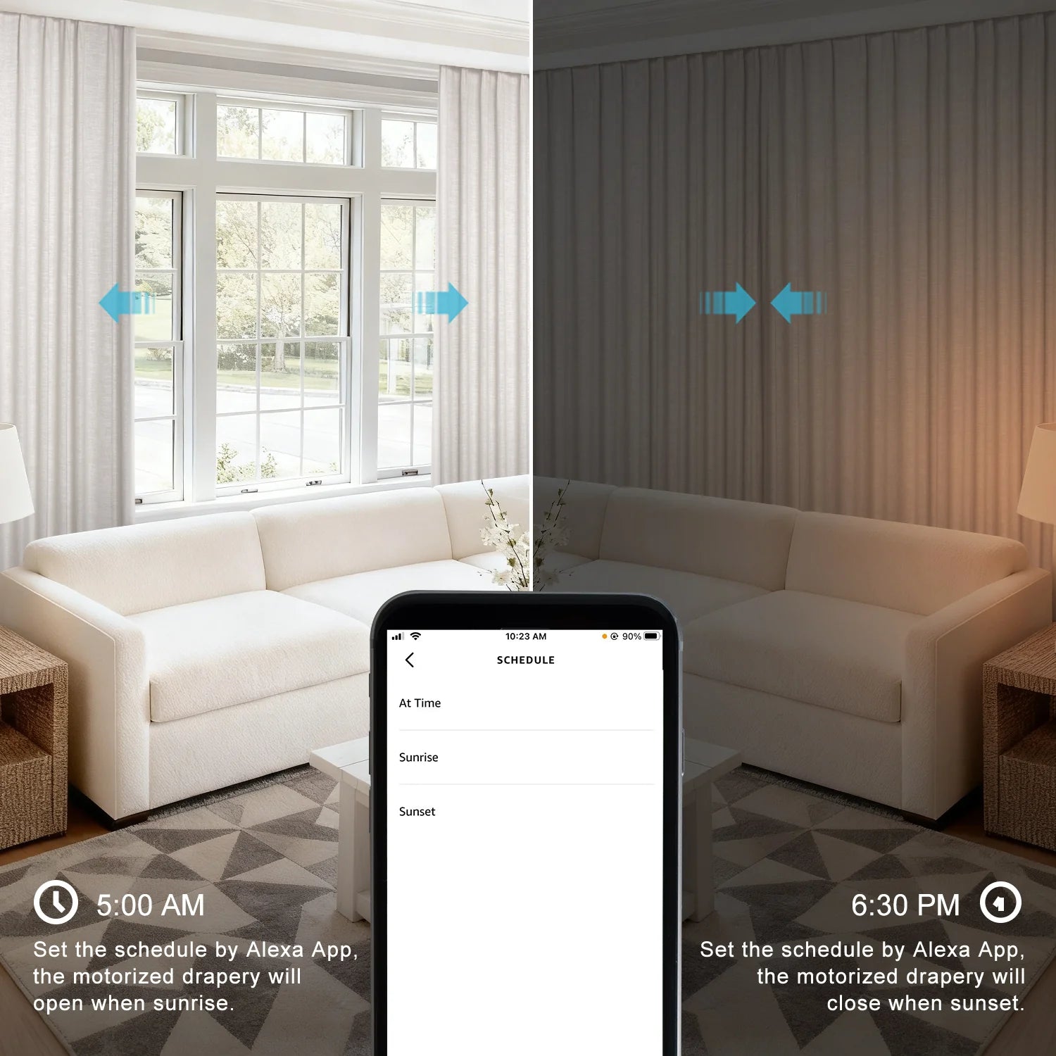 SmartWings Motorized Linen Drapery 50%/70%/100% Blackout Daphne Regular price