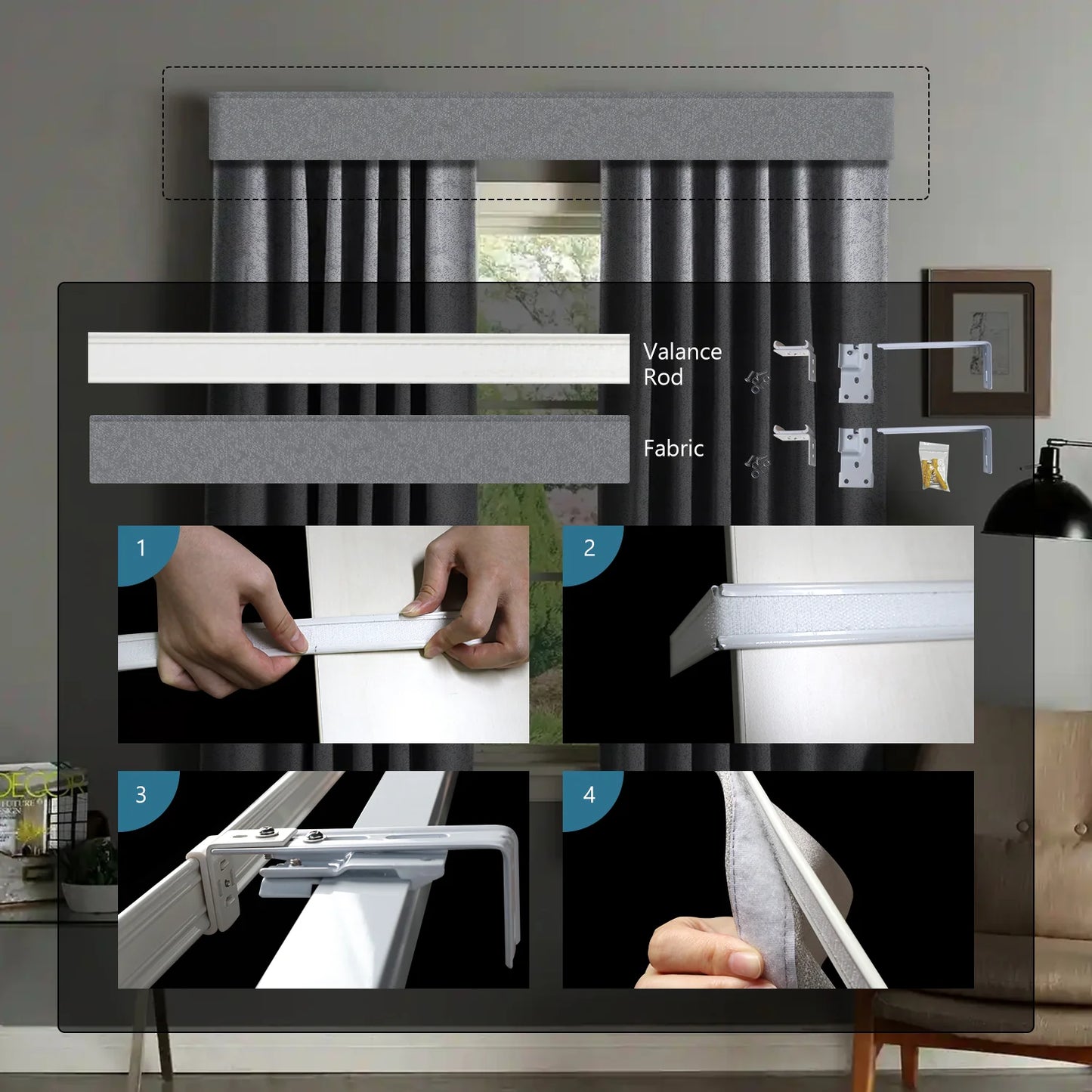 SmartWings Motorized Linen Drapery 50%/70%/100% Blackout Daphne Regular price