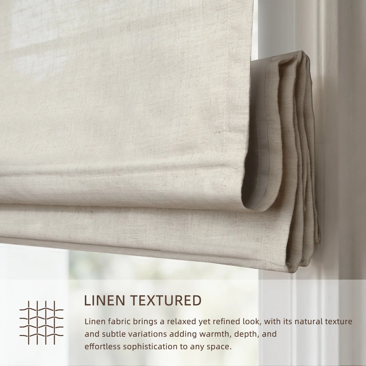 SmartWings Motorized Linen Roman Shades 50%/70%/100% Blackout Daphne